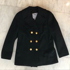 Military Navy black wool pea coat